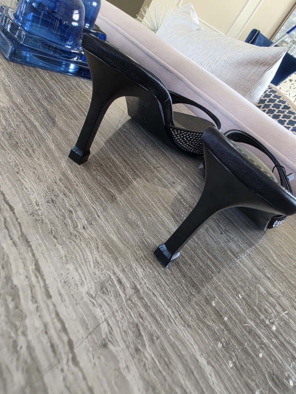 Mango Black Rhinestone Pointed-Toe Mule - Picture 5 of 13